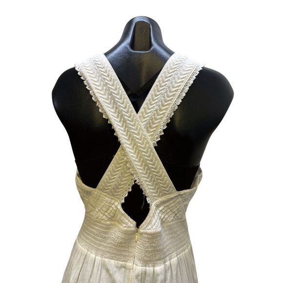 Ramy Brook White Maxi Dress w/Pleated Bodice Size S - Picture 5 of 10